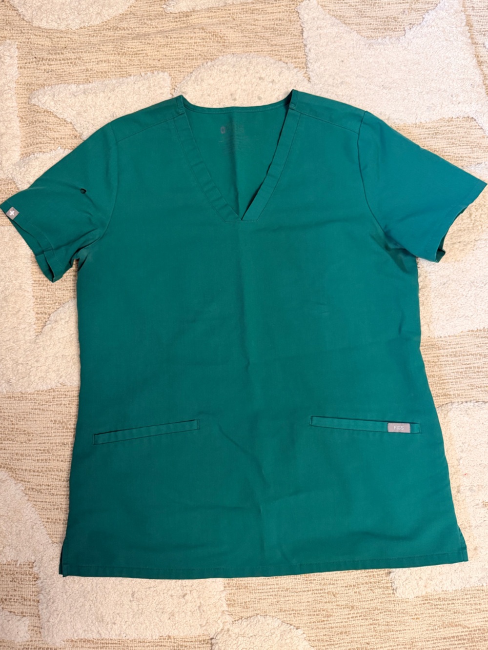 Figs Women’s Green V-Neck Scrub Top